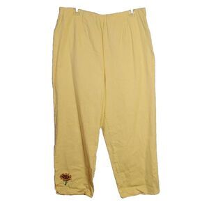 Bob Mackie Wearable Art Yellow Sunflower Pants Women's XL